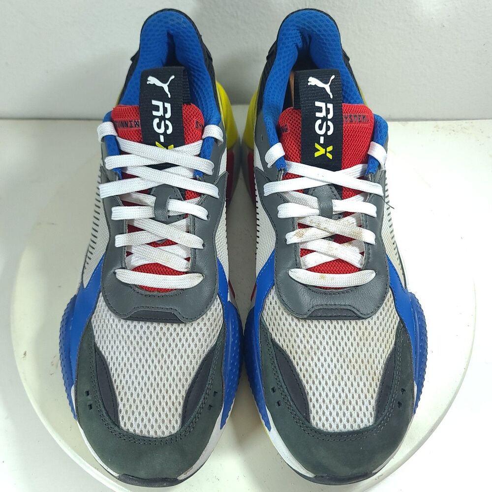 PUMA RS-X Toys Men Sz 12 Sneaker Shoe White Yellow Red Black Suede 369449-02 EUC - Picture 6 of 16